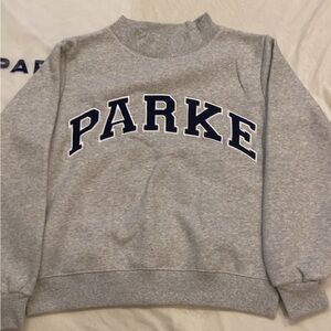 Parke Gray and Navy Varsity Mockneck